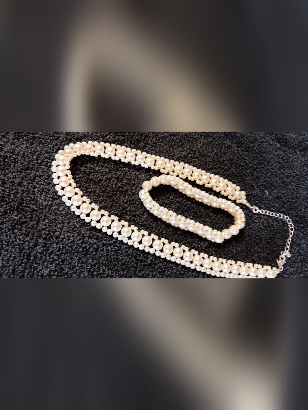 Vintage Faux Pearl Beaded Bracelet And Necklace - costume Jewelry